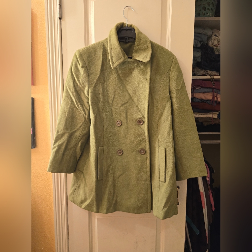 Mallia wool coat sz 12 color green